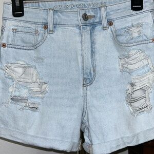 American eagle denim high rise distressed shorts. Size 0